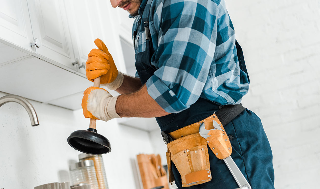 Plumber working